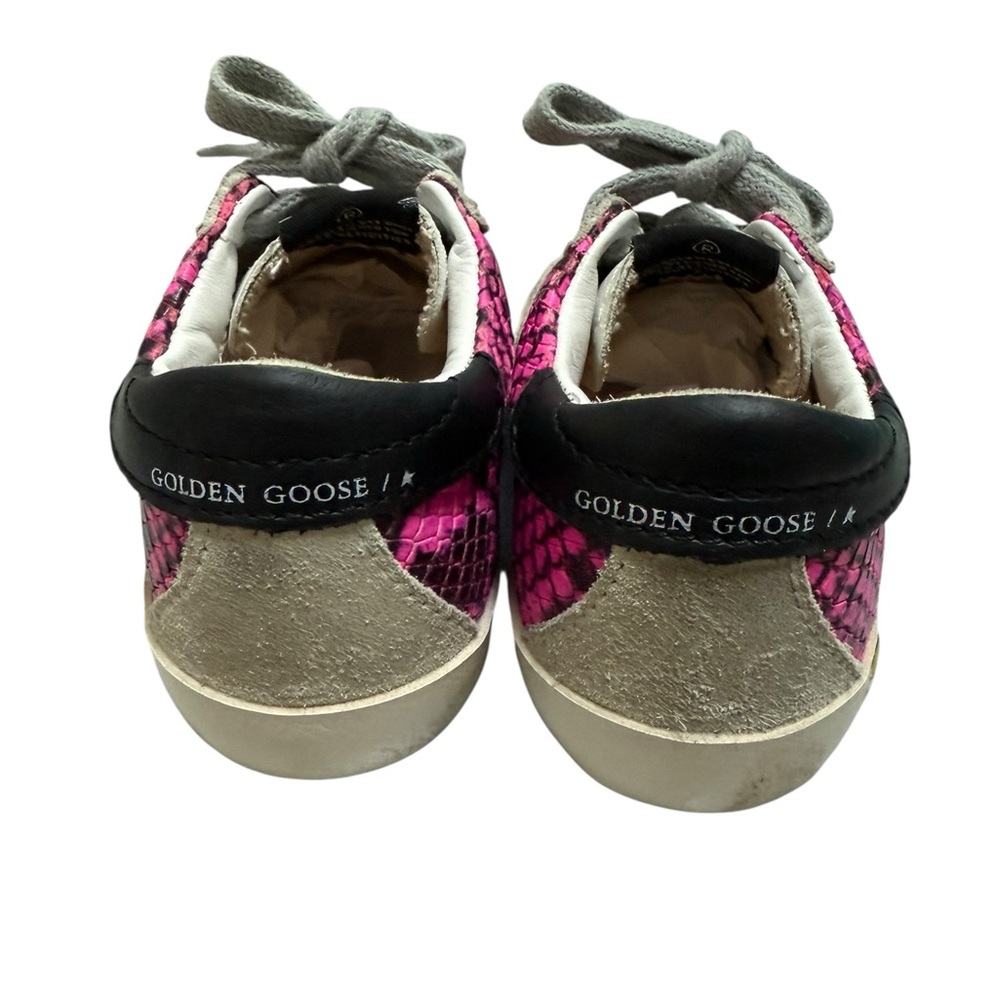 GOLDEN GOOSE Superstar Kids Fuchsia Snakeskin Sneakers - Size 25 / 8.5 - Picture 8 of 13